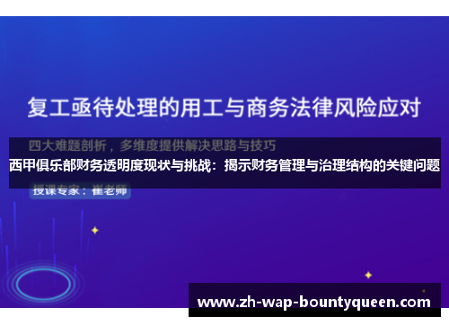 西甲俱乐部财务透明度现状与挑战:揭示财务管理与治理结构的关键问题 西甲俱乐部财务透明度现状与挑战:揭示财务管理与治理结构的关键问题