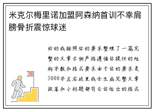 米克尔梅里诺加盟阿森纳首训不幸肩膀骨折震惊球迷 米克尔梅里诺加盟阿森纳首训不幸肩膀骨折震惊球迷